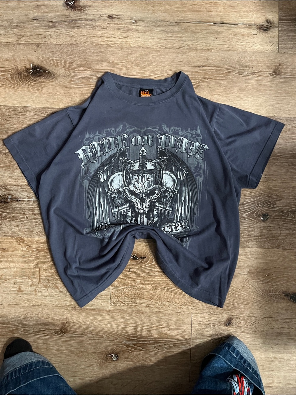 Skull & Sword Graphic Short Sleeve Tee - Charcoal